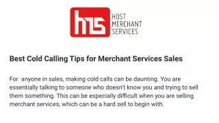 best cold calling tips for merchant services sales