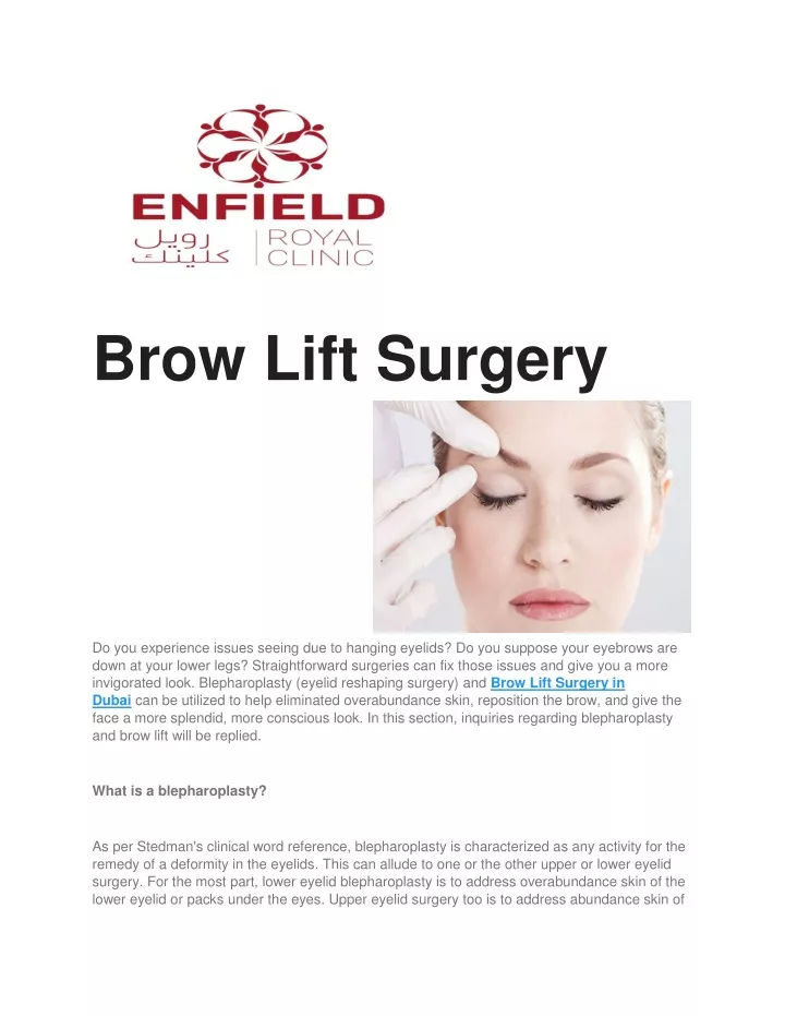 brow lift surgery