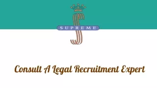 Consult A Legal Recruitment Expert
