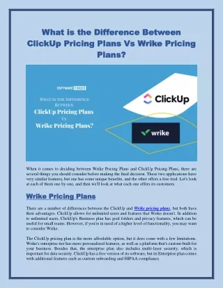 what what is clickup pricing plans vs wrike