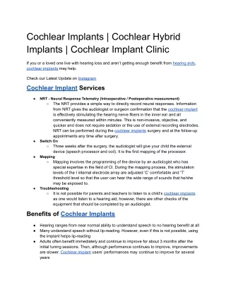 Cochlear Implants _ Cochlear Hybrid Implants _ Cochlear Implant Clinic
