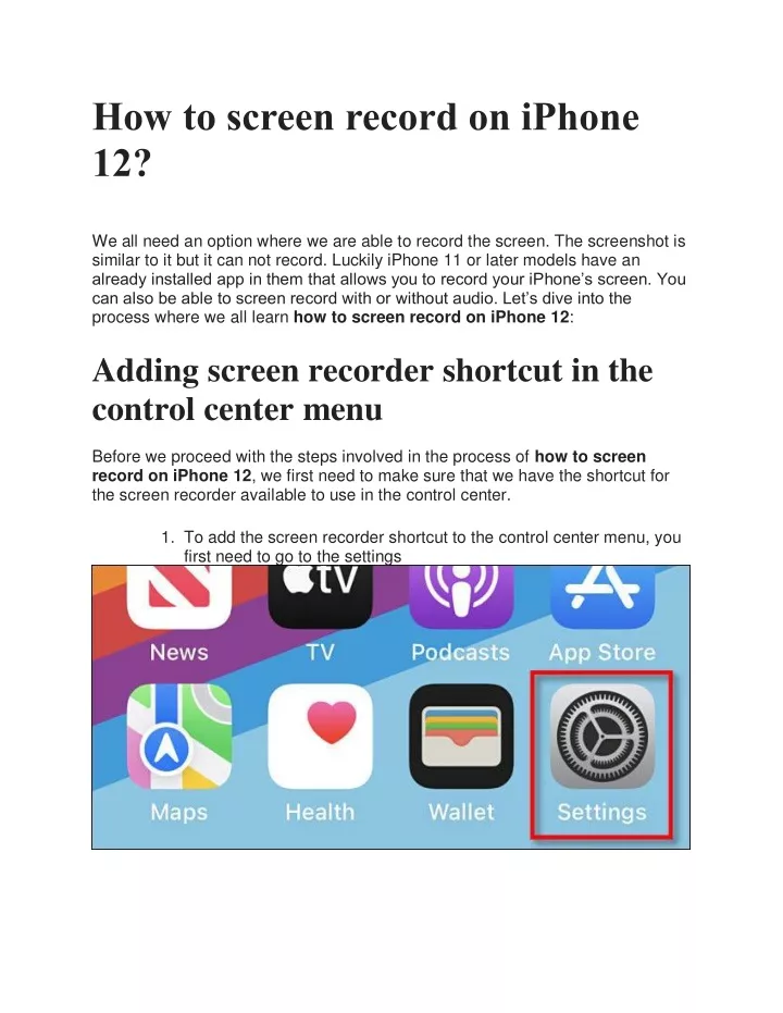 how to screen record on iphone 12 we all need
