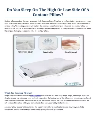 do you sleep on the high or low side of a contour