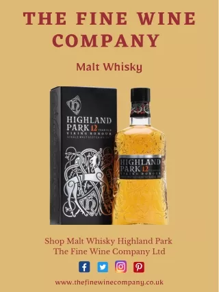 Shop Malt Whisky Highland Park – The Fine Wine Company Ltd