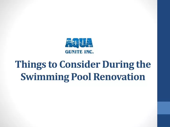 things to consider during the swimming pool renovation