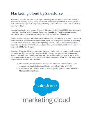marketing cloud by salesforce