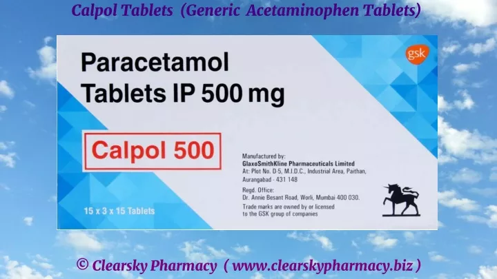 calpol tablets generic acetaminophen tablets