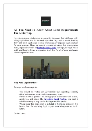 All You Need To Know About Legal Requirements For A Start-up