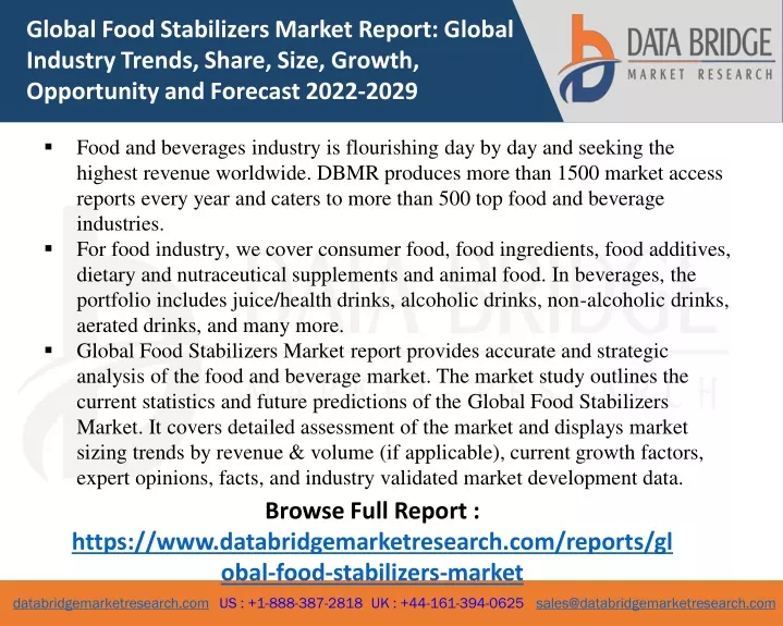 global food stabilizers market report global