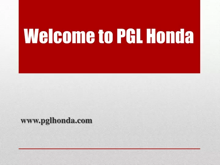 welcome to pgl honda