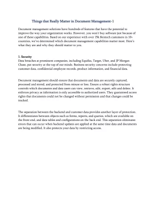 things that really matter in document management