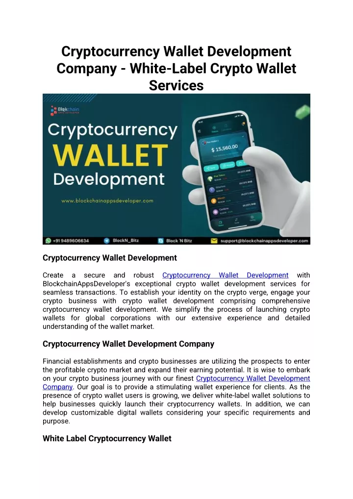 cryptocurrency wallet development company white