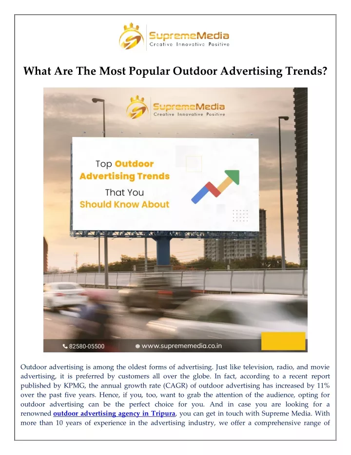 what are the most popular outdoor advertising