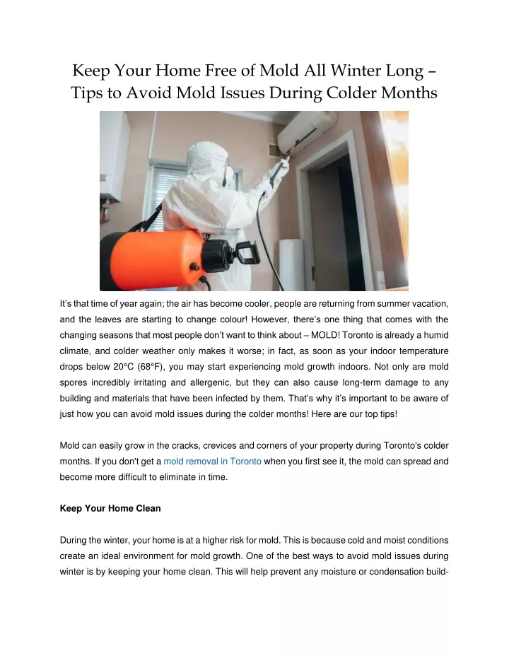 keep your home free of mold all winter long tips