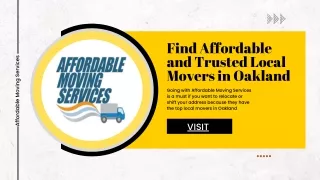 Find Affordable and Trusted Local Movers in Oakland