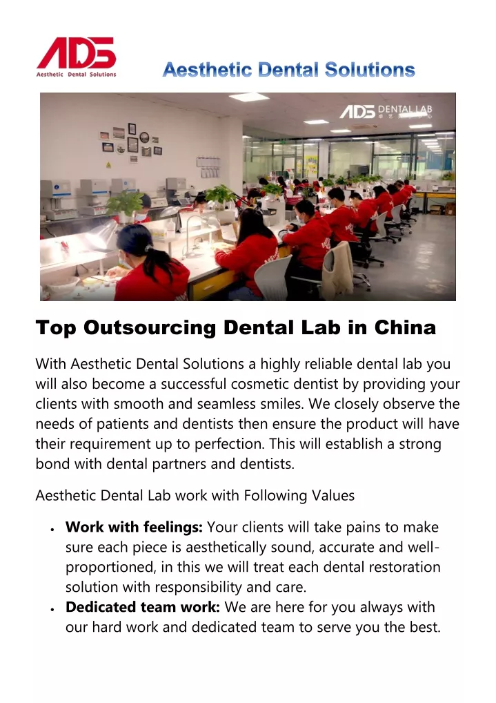 top outsourcing dental lab in china with