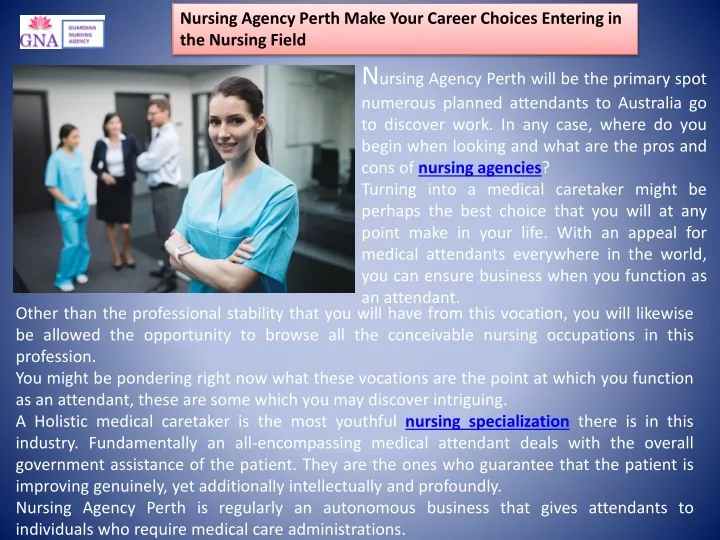 nursing agency perth make your career choices