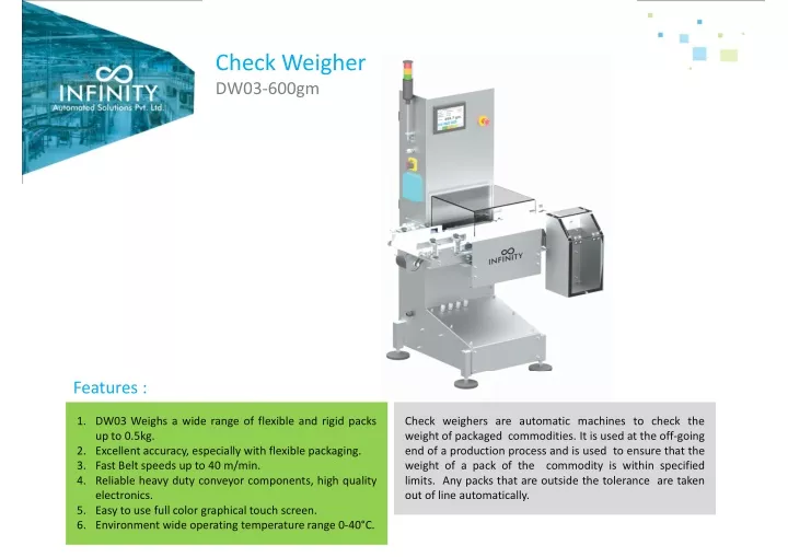 check weigher dw03 600gm