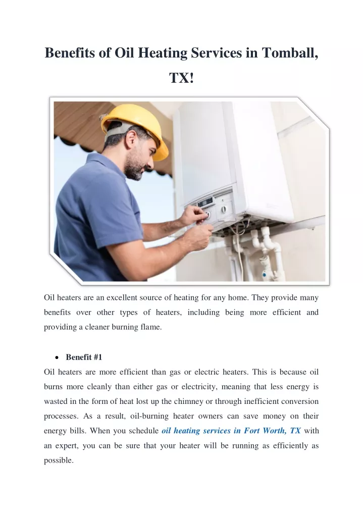 benefits of oil heating services in tomball