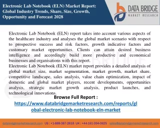 electronic lab notebook eln market report global