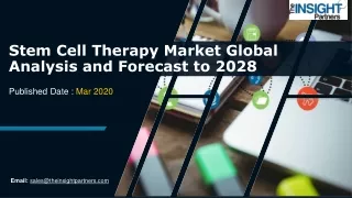 Stem Cell Therapy Market Global Analysis By Type, Size, Share Forecast to 2028