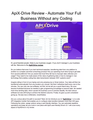 apix drive review automate your full business
