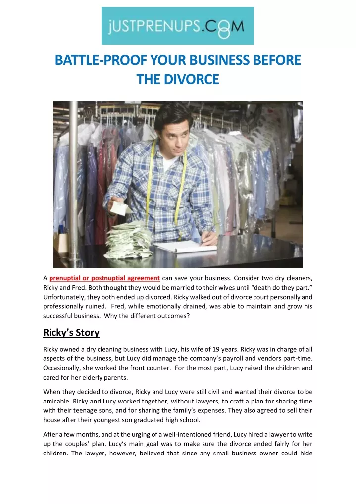 battle proof your business before the divorce