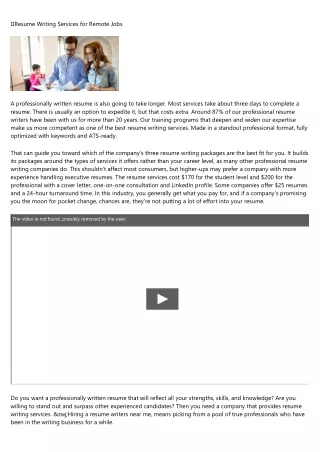 resume writing services for remote jobs