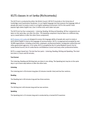 IELTS classes in sri lanka