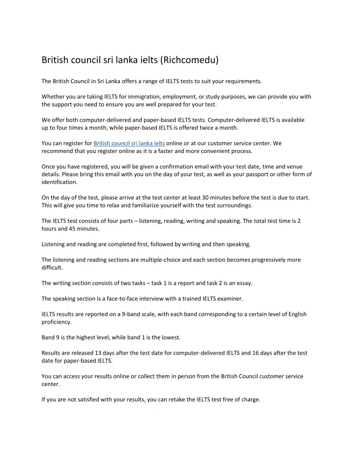 british council sri lanka ielts richcomedu