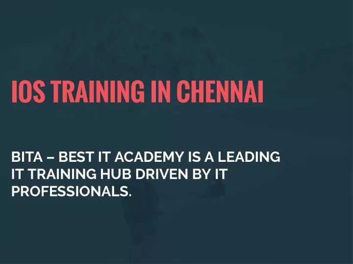 ios training in chennai