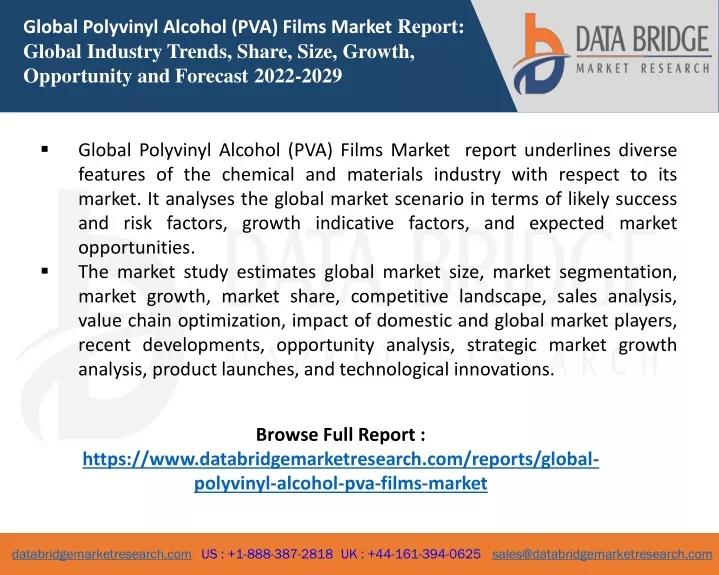 global polyvinyl alcohol pva films market report