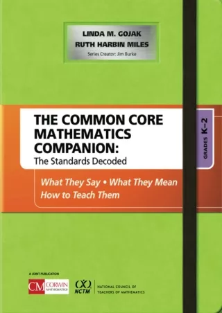 The Common Core Mathematics Companion The Standards Decoded Grades K 2 What