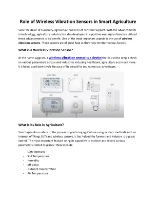 role of wireless vibration sensors in smart