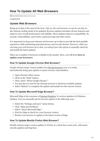 How To Update All Web Browsers