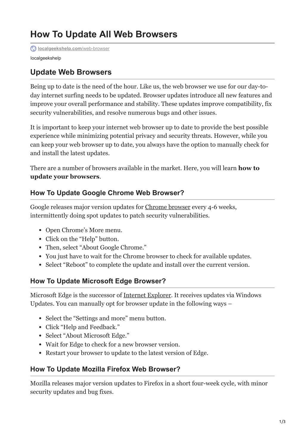 PPT - How To Update All Web Browsers PowerPoint Presentation, free ...