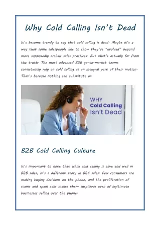 Why Cold Calling Isn’t Dead