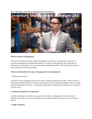 top 7 advantages of inventory management system