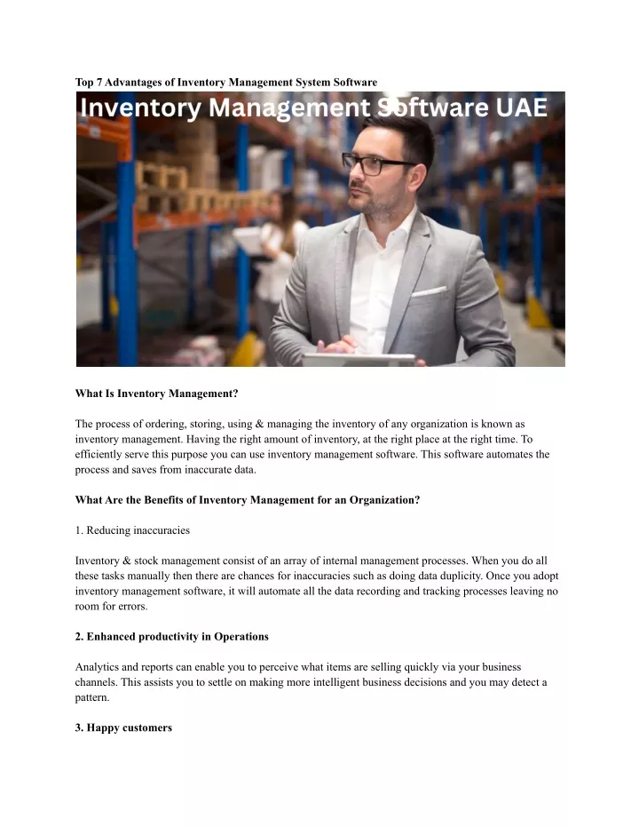 top 7 advantages of inventory management system