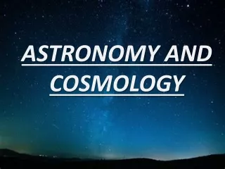 astronomy and cosmology
