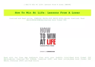 how to win at life lessons from a loser ebook