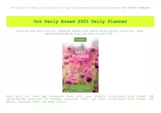 f r e e d o w n l o a d r e a d our daily bread