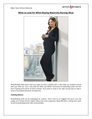 What to Look for When Buying Maternity Nursing Wear