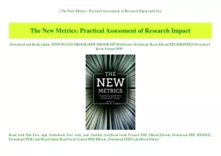 the new metrics practical assessment of research