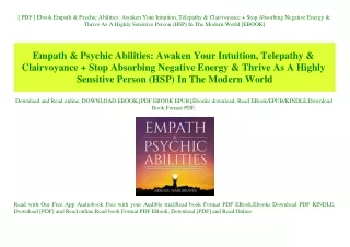 [ PDF ] Ebook Empath & Psychic Abilities Awaken Your Intuition  Telepathy & Clairvoyance   Stop Absorbing Negative Energ