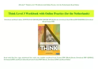 [Ebook]^^ Think Level 3 Workbook with Online Practice (for the Netherlands) Read Online