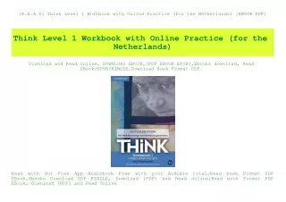 [R.E.A.D] Think Level 1 Workbook with Online Practice (for the Netherlands) [EBOOK PDF]
