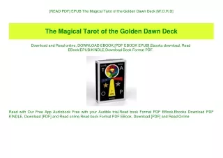 [READ PDF] EPUB The Magical Tarot of the Golden Dawn Deck [W.O.R.D]
