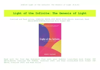 [Pdf]$$ Light of the Infinite The Genesis of Light [R.A.R]
