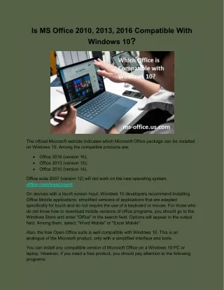 is ms office 2010 2013 2016 compatible with